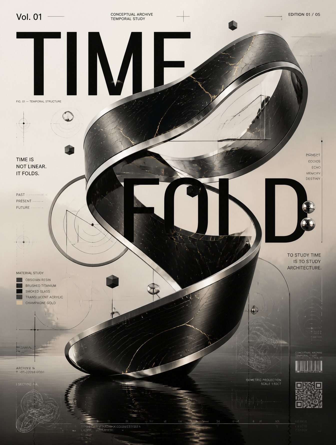 Chronos Architecture: The Time Fold Sculpture