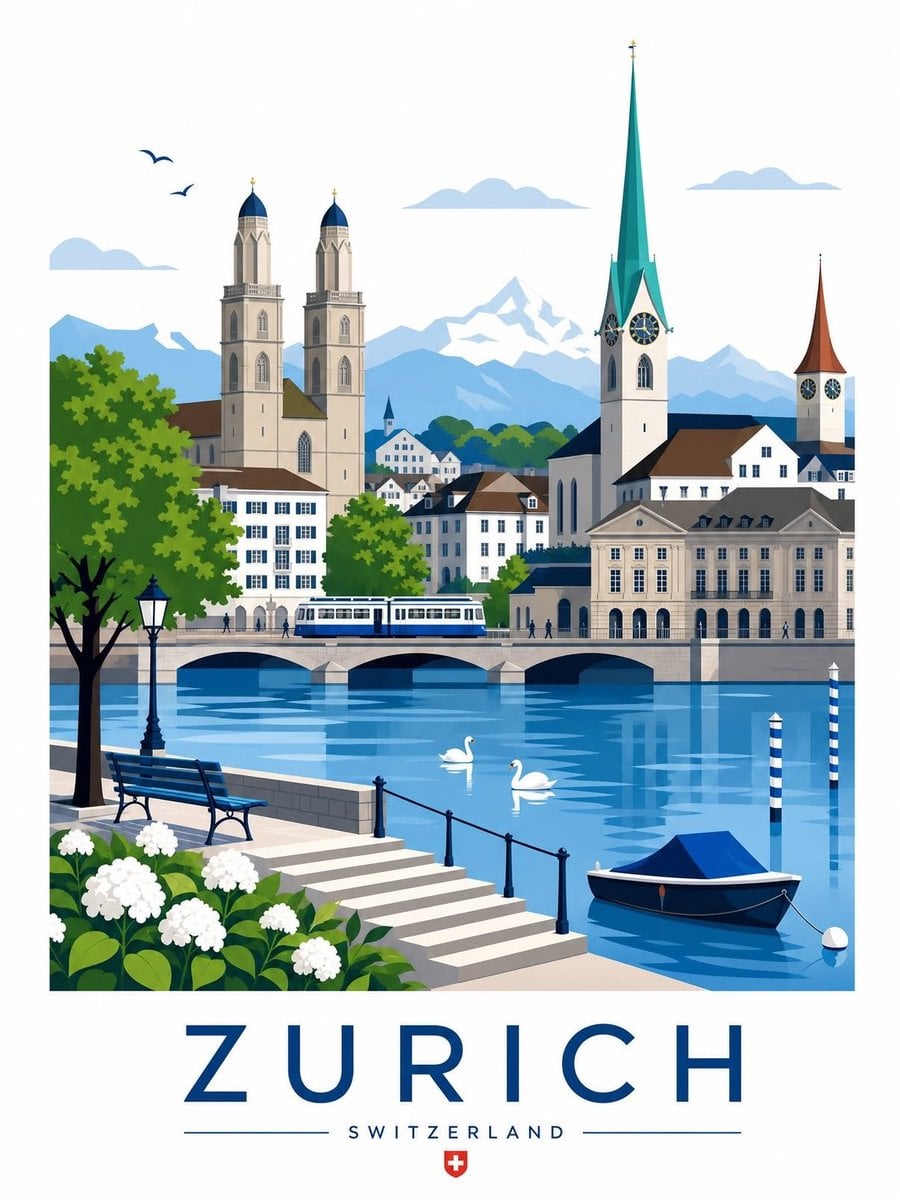 Minimalist Mid-Century Modern Travel Poster Generator - alternate