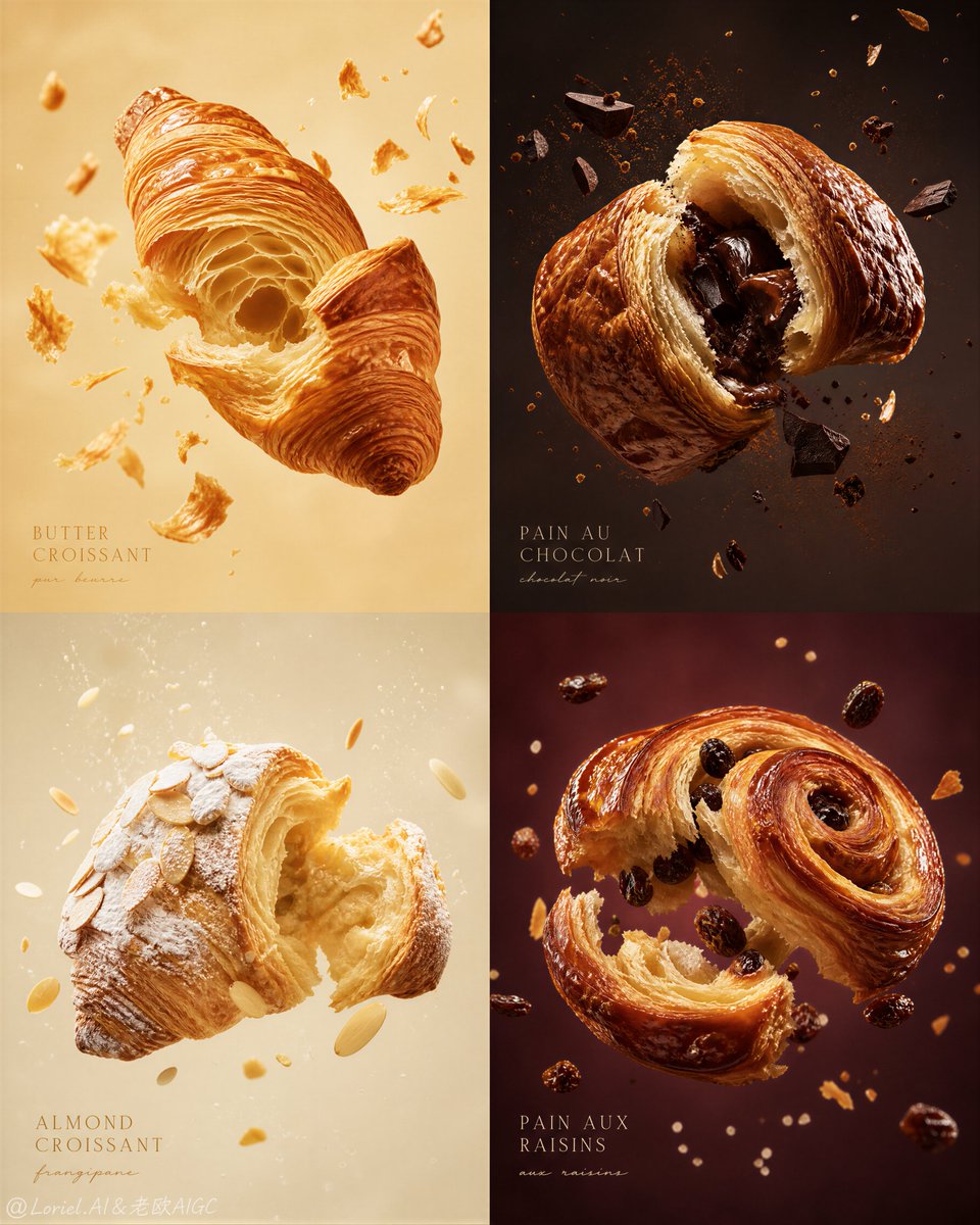 Ultra-Premium Sculptural Viennoiserie Editorial Grid