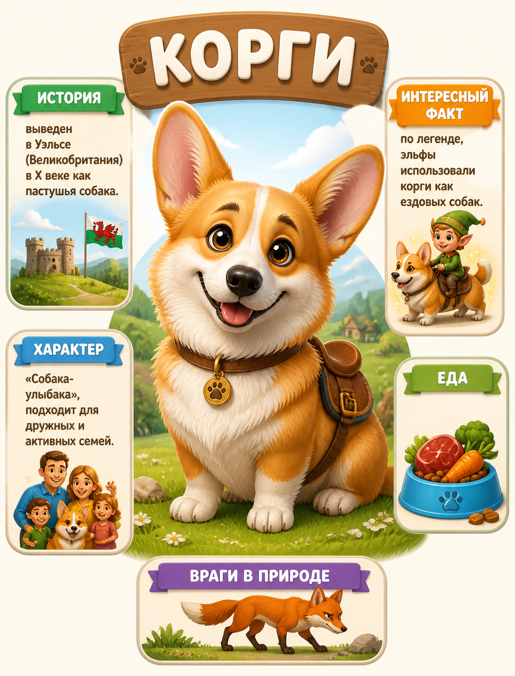 Corgi Educational 3D Infographic Guide