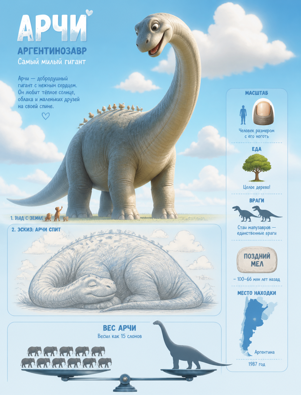 Archie the Colossal Argentinosaurus Character Sheet