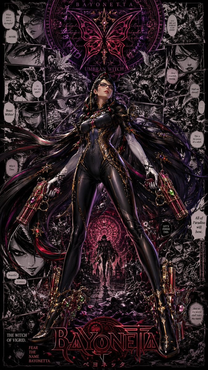 Legendary Character Manga Collage Poster - alternate
