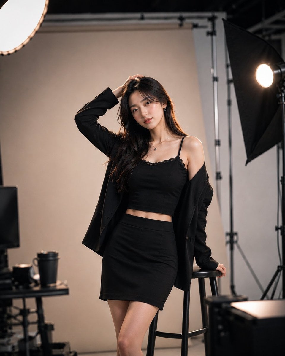 High-End Korean Fashion Editorial Portrait - alternate