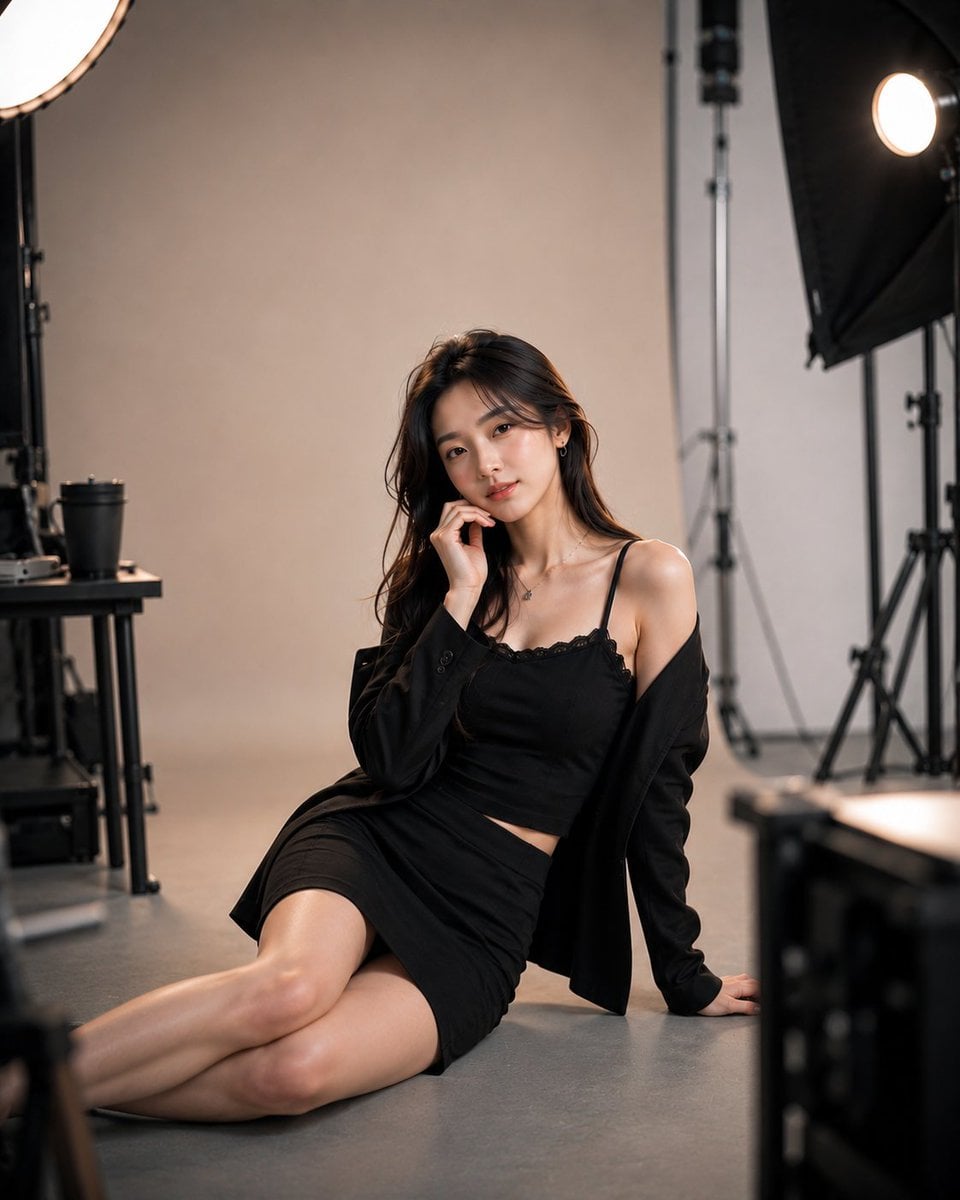 High-End Korean Fashion Editorial Portrait - alternate