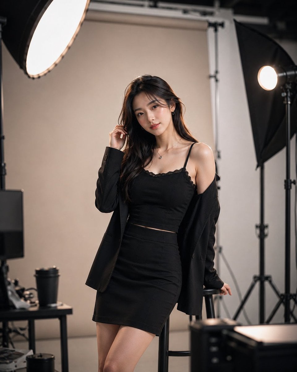 High-End Korean Fashion Editorial Portrait - alternate