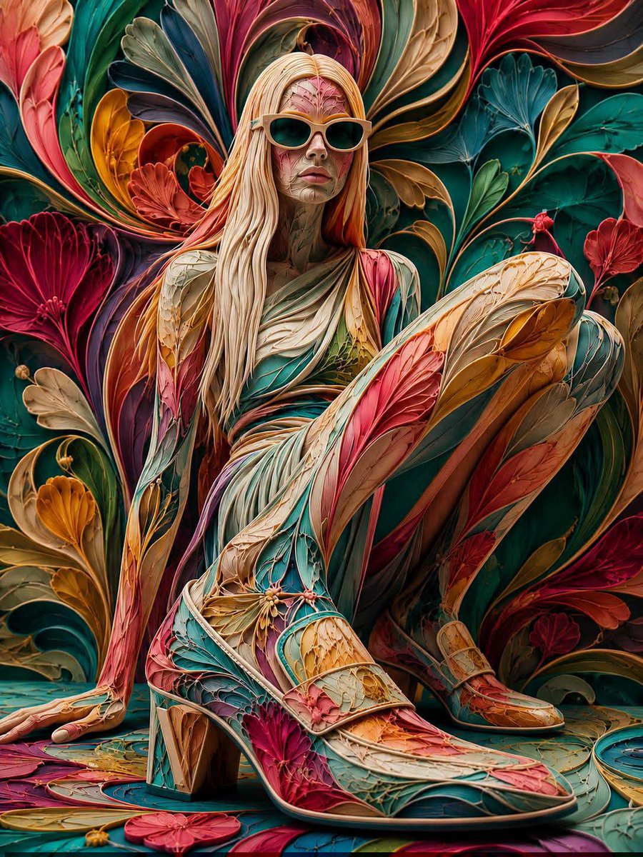 Abstract 3D Botanical Filament Portrait