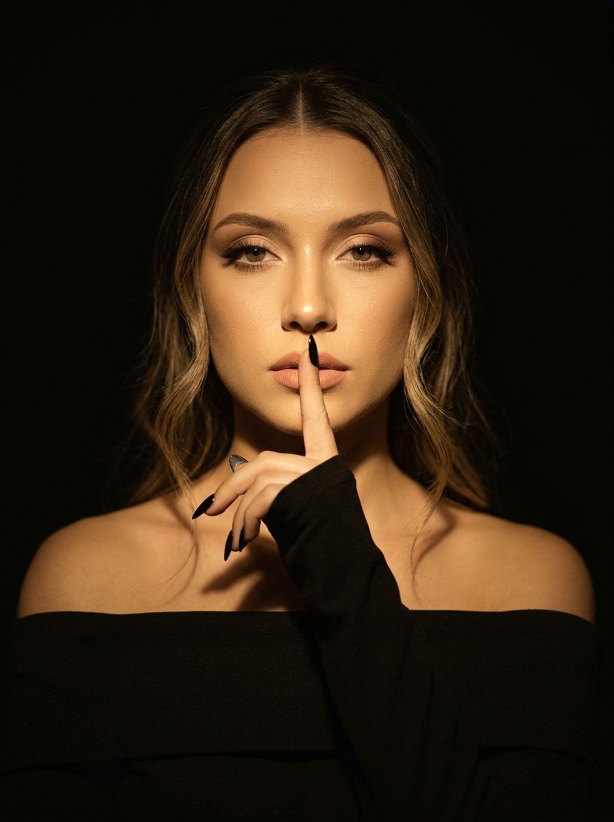 Golden Silence Low-Key Portrait