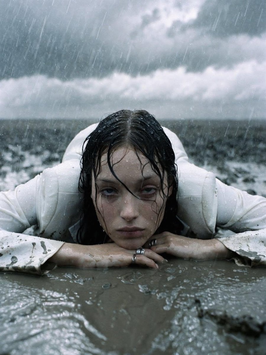 Melancholic Rain High-Fashion Editorial - alternate