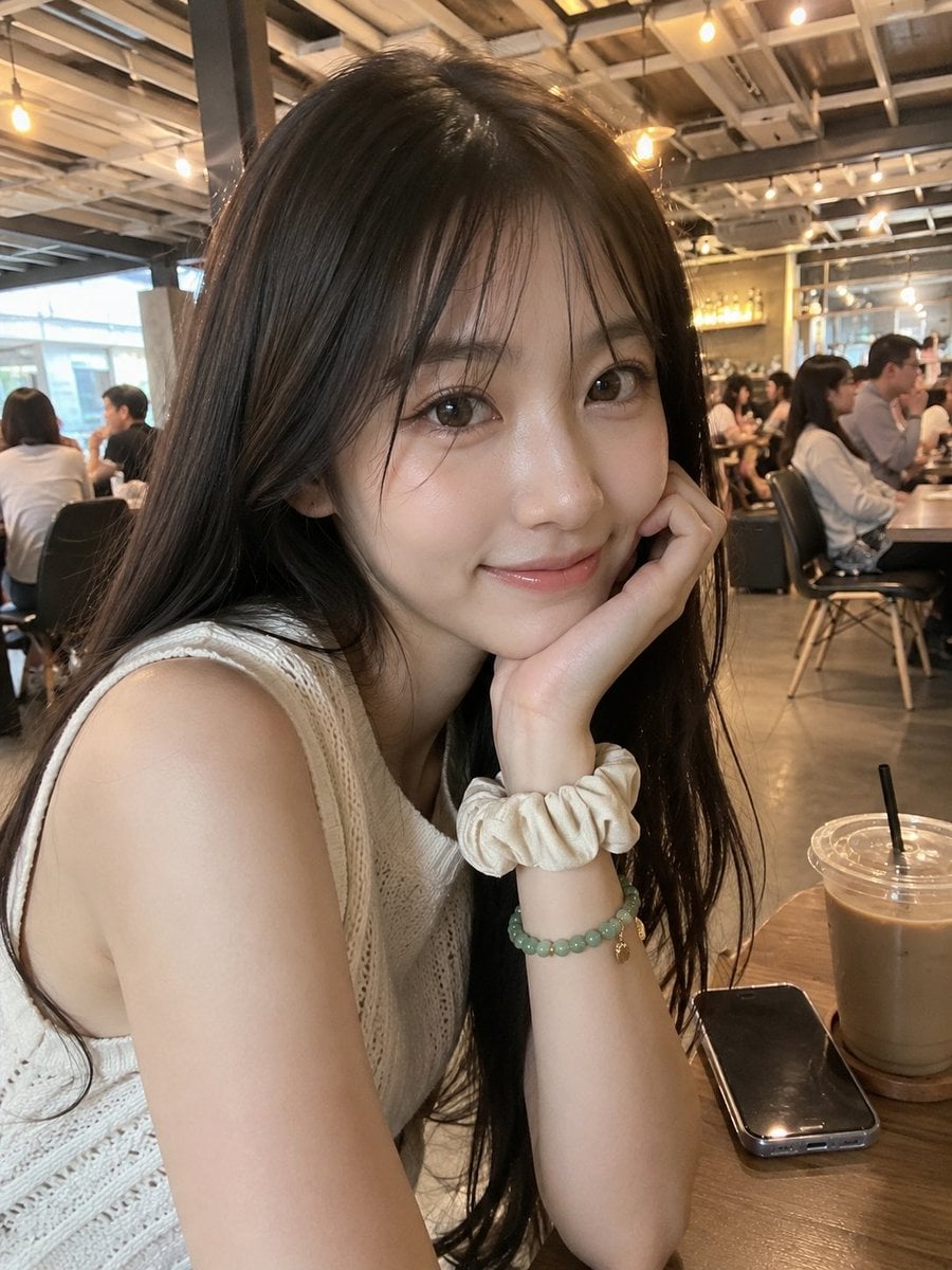 Candid Café Portrait of a Young Japanese Woman - alternate