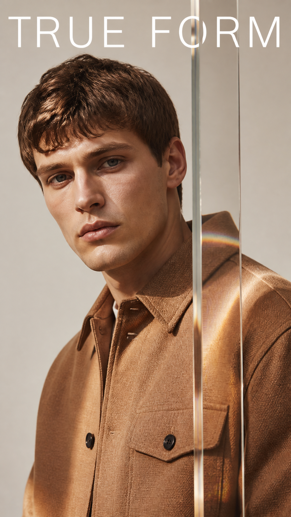 Camel Overshirt Minimalist Editorial