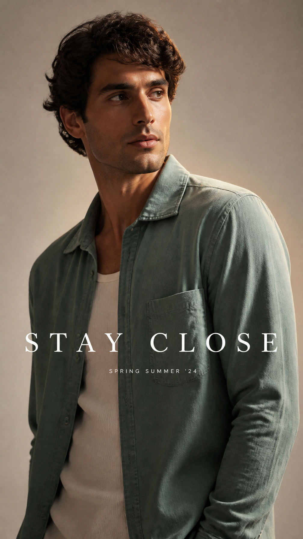 Ocean Green Editorial Male Portrait