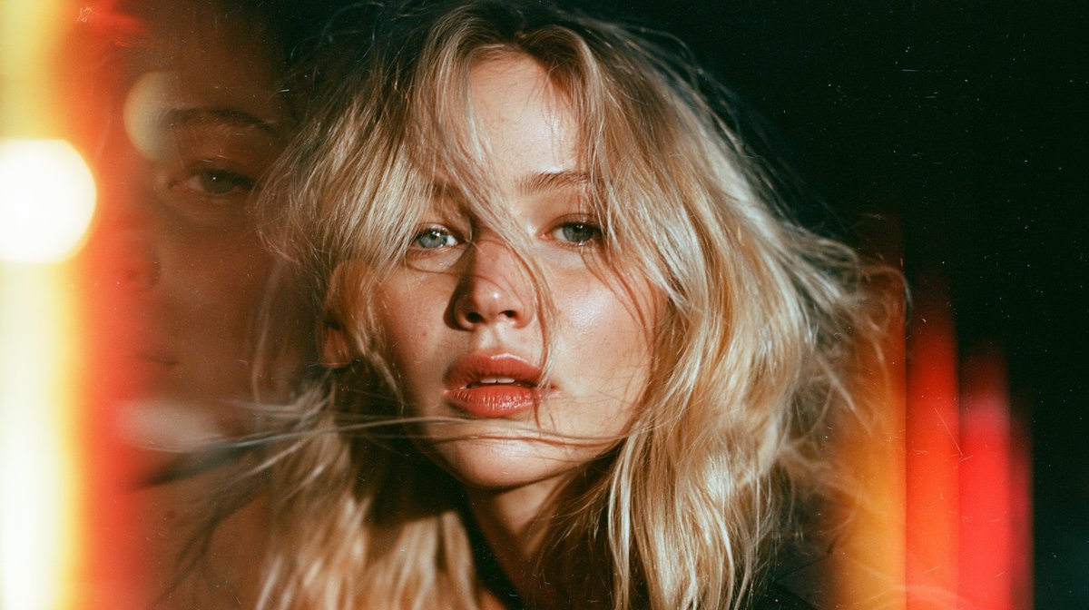 Vintage Analog Portrait of Jennifer Lawrence