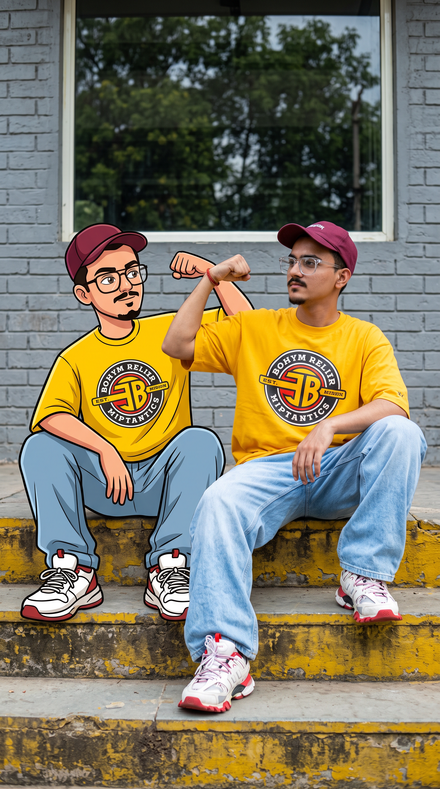Mixed-Reality Urban Hip-Hop Twin Portrait