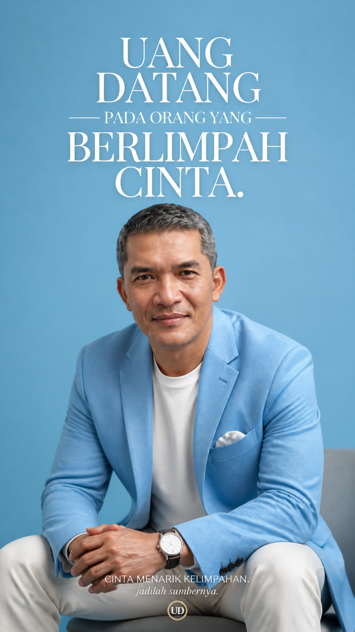 Sky Blue Luxury Editorial Portrait