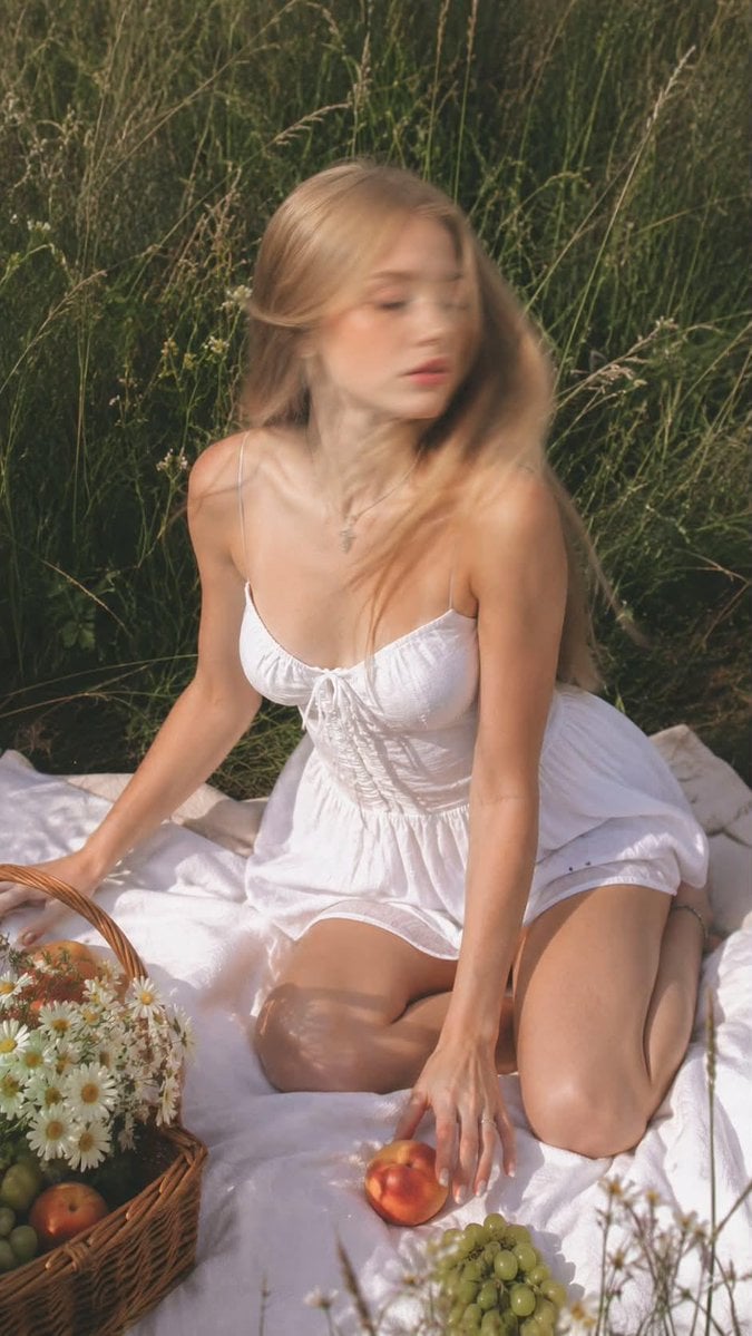 Candid Motion Portrait in Wild Grass - alternate