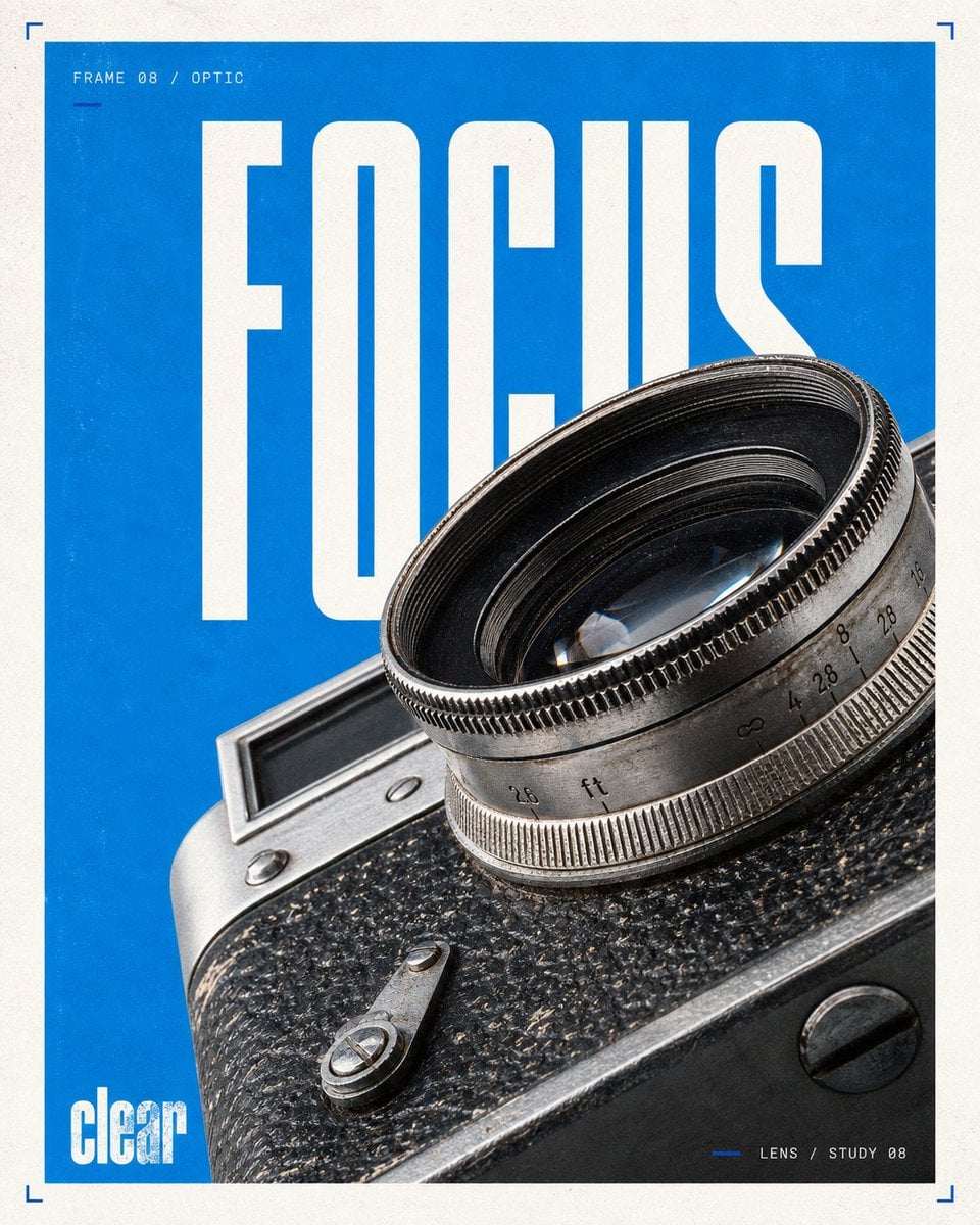 Electric Blue Editorial Typography Poster - alternate