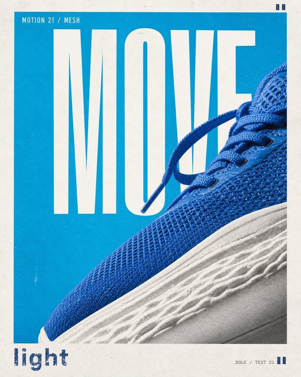 Electric Blue Editorial Typography Poster - alternate