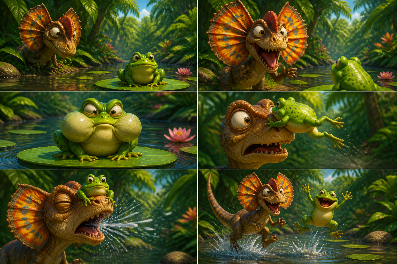 Dilly the Dilophosaurus and the Cheeky Frog Storyboard