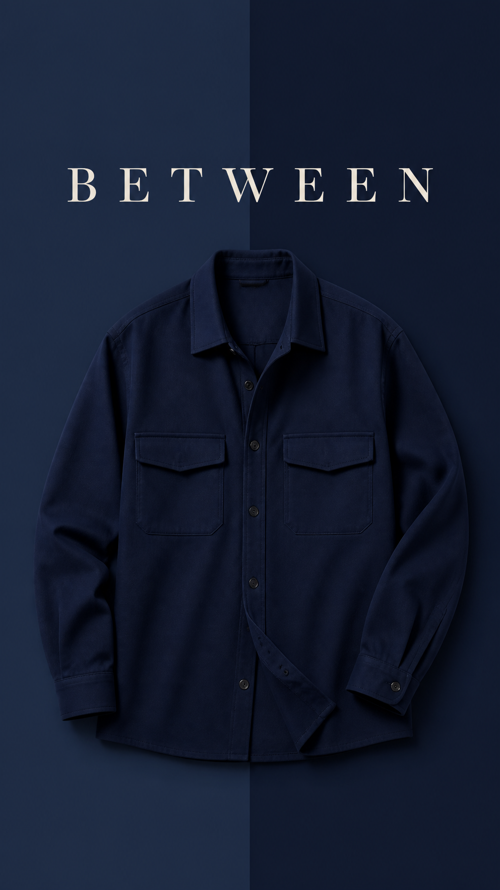 Minimalist Navy Overshirt Studio Display