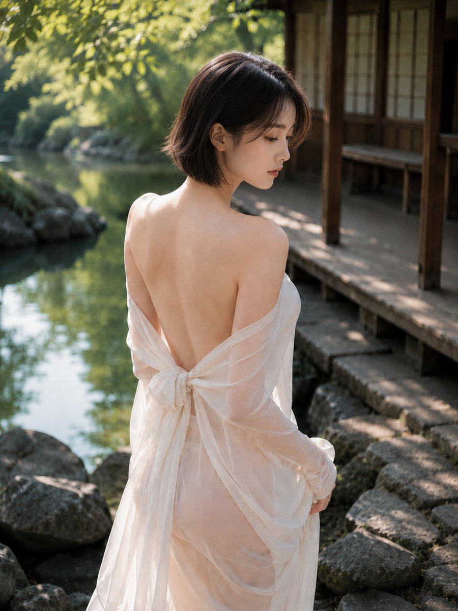 Serene Morning in a Japanese Garden