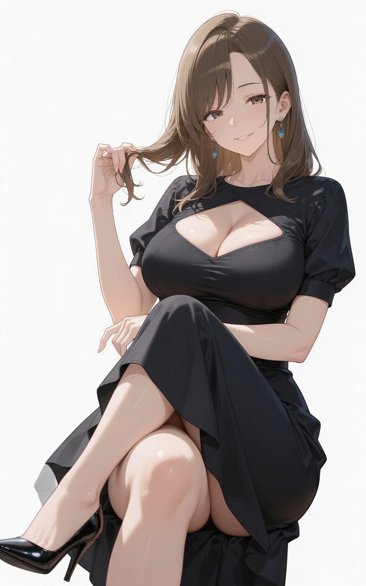 Luxurious Black Satin Cocktail Dress with Puffy Sleeves