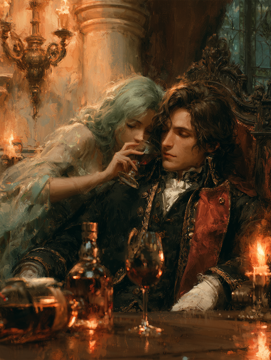 Gothic Aristocrats in Candlelit Repose