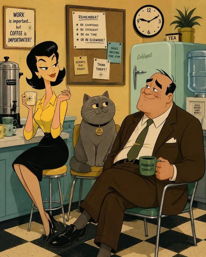 Vintage 1950s Animation Character Scene