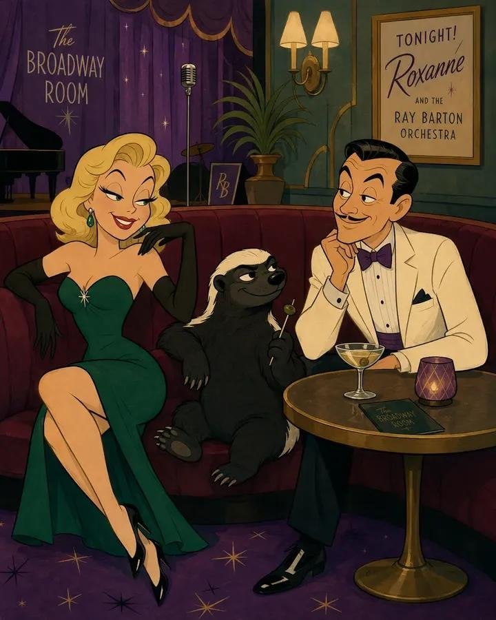 Vintage 1950s Animation Character Scene - alternate