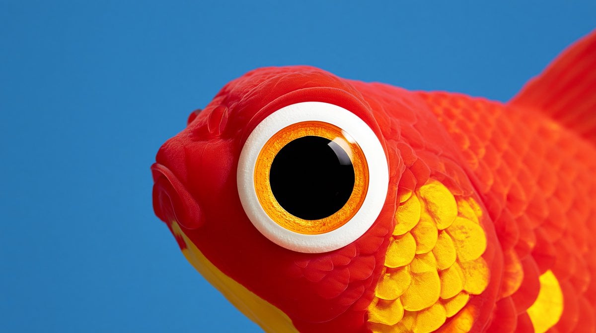 Gilded Gaze: Macro Goldfish Detail - alternate