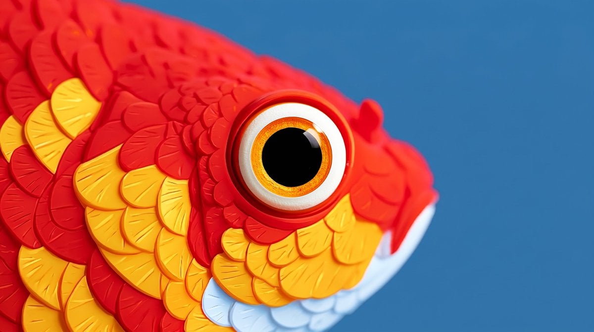 Gilded Gaze: Macro Goldfish Detail - alternate