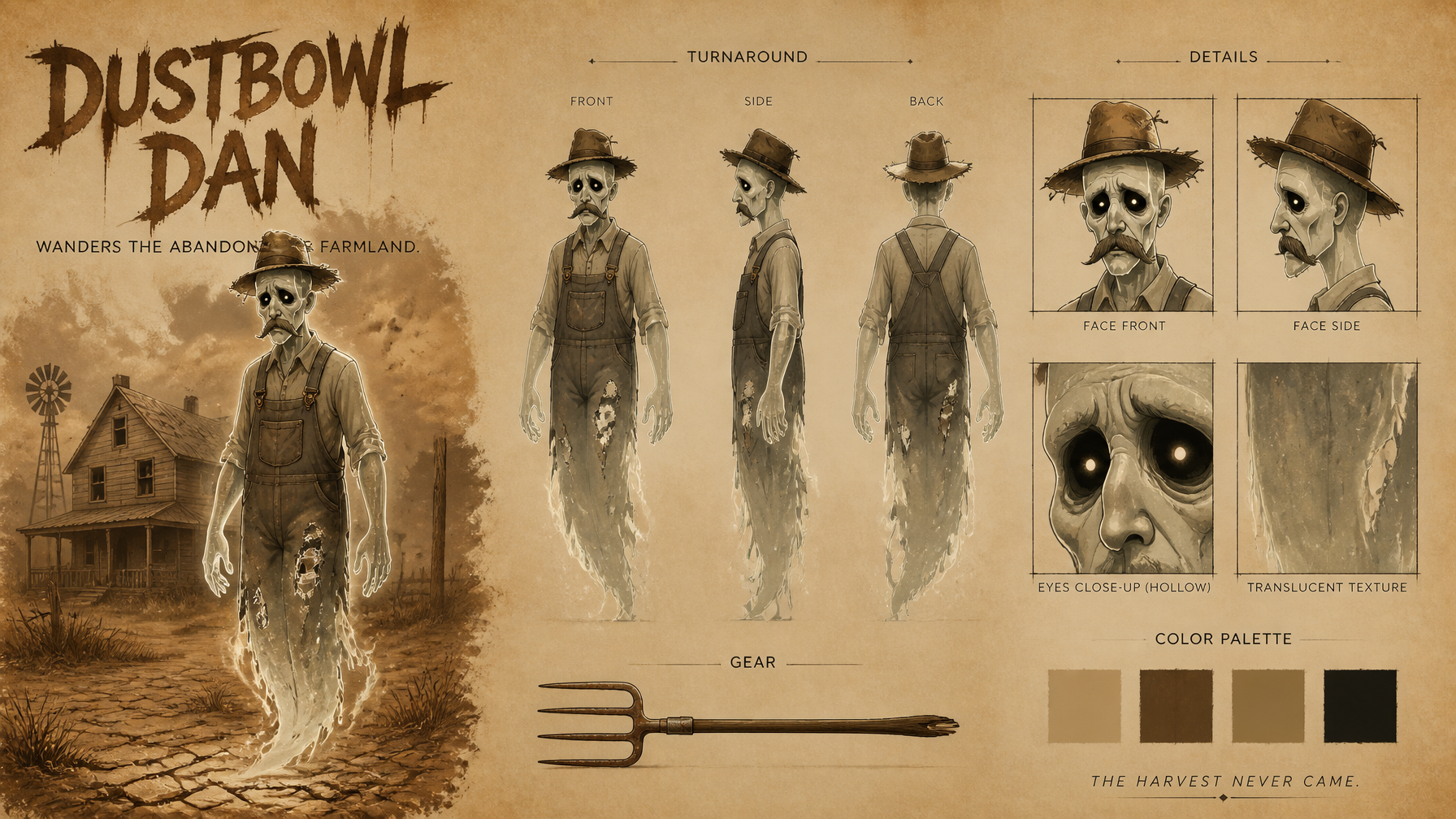 Dustbowl Dan Character Reference Sheet