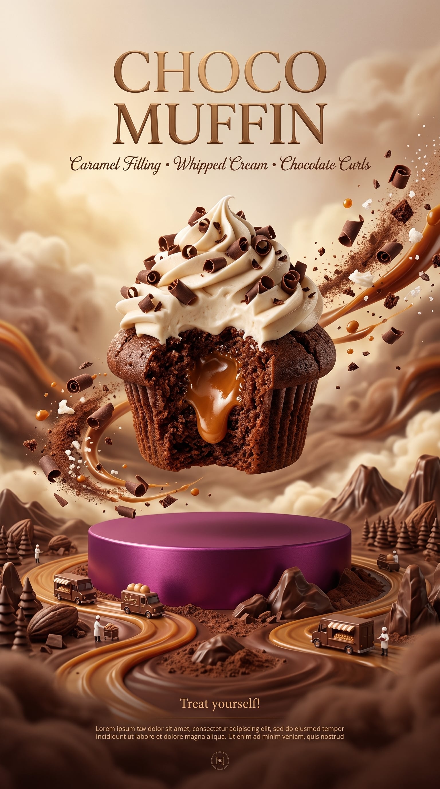 Ultra-Premium Cinematic Choco Muffin Fantasy Poster