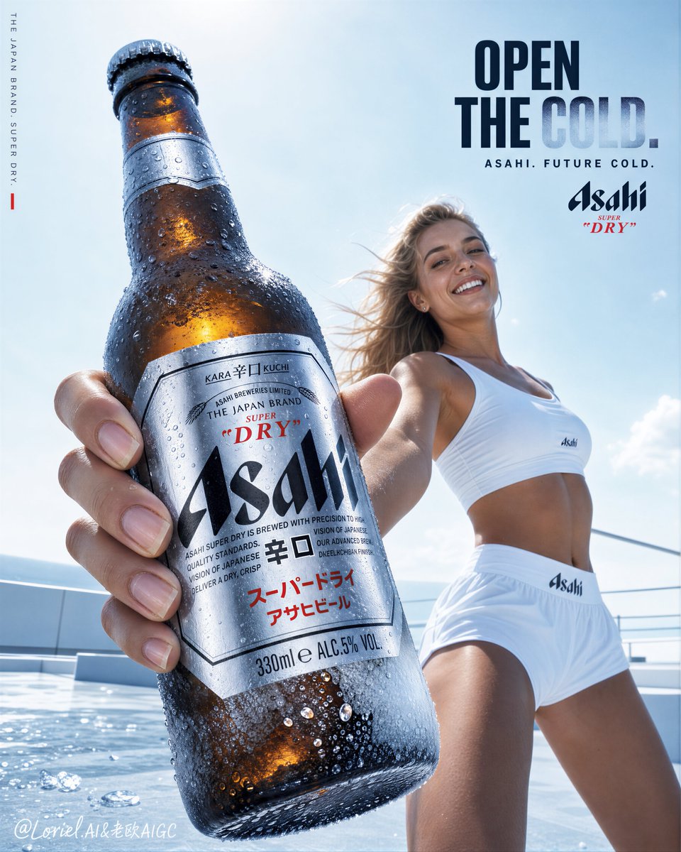Asahi Premium Beer: High-Pressure Product Hero Poster