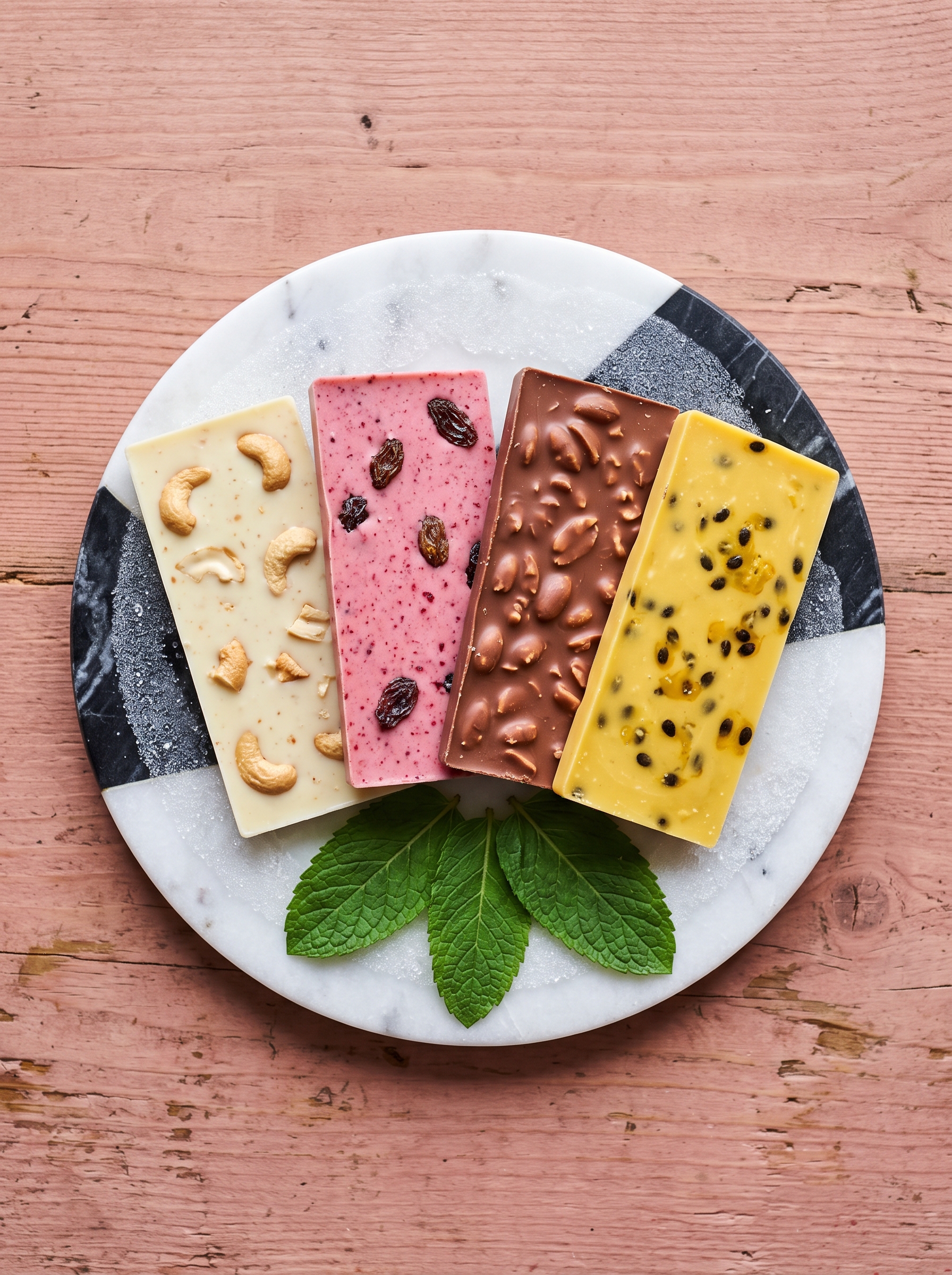 Gourmet Assorted Chocolate Bars on Marble
