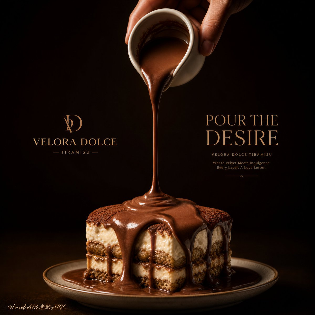 Velora Dolce Luxury Tiramisu Commercial Poster