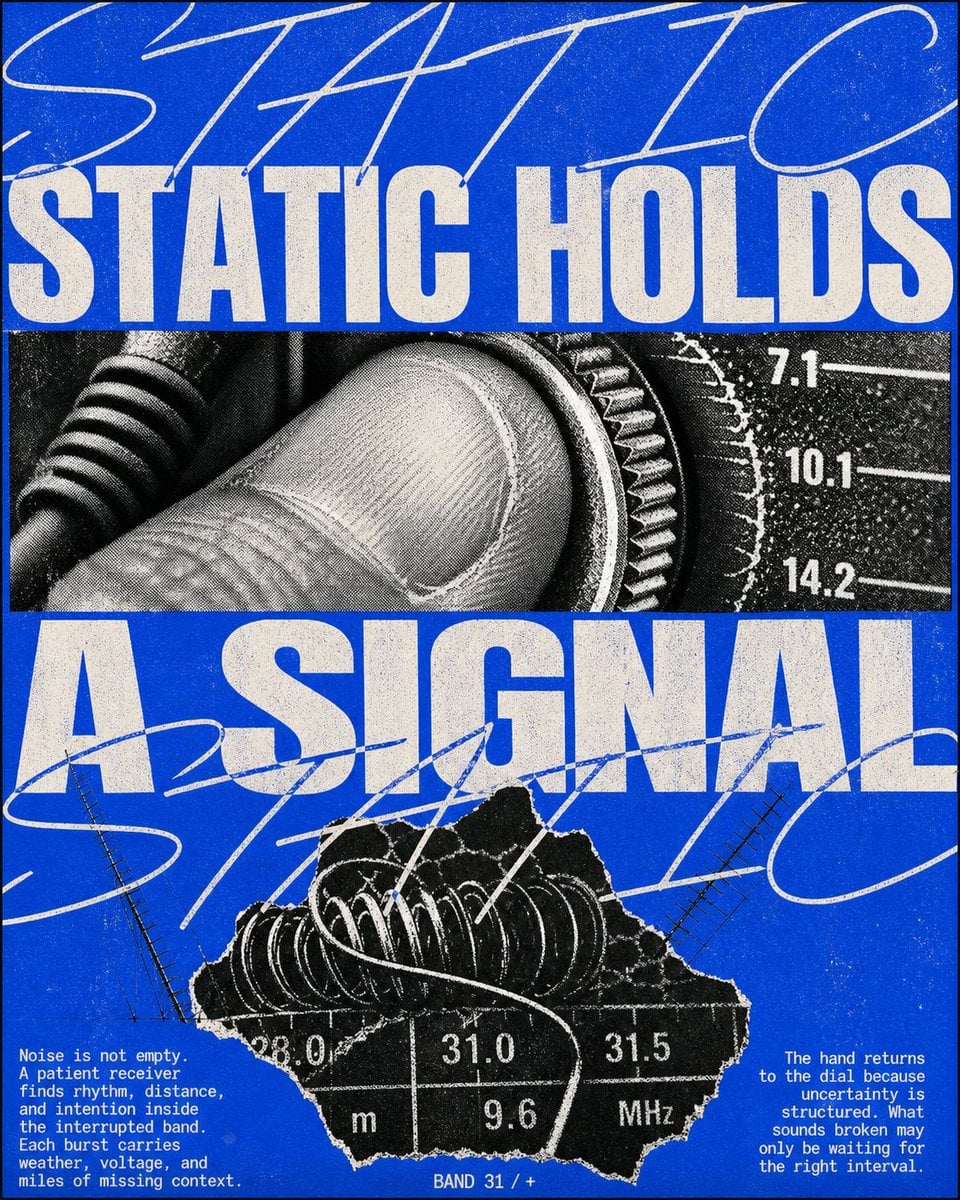 Cobalt Xerox Experimental Signal Poster - alternate