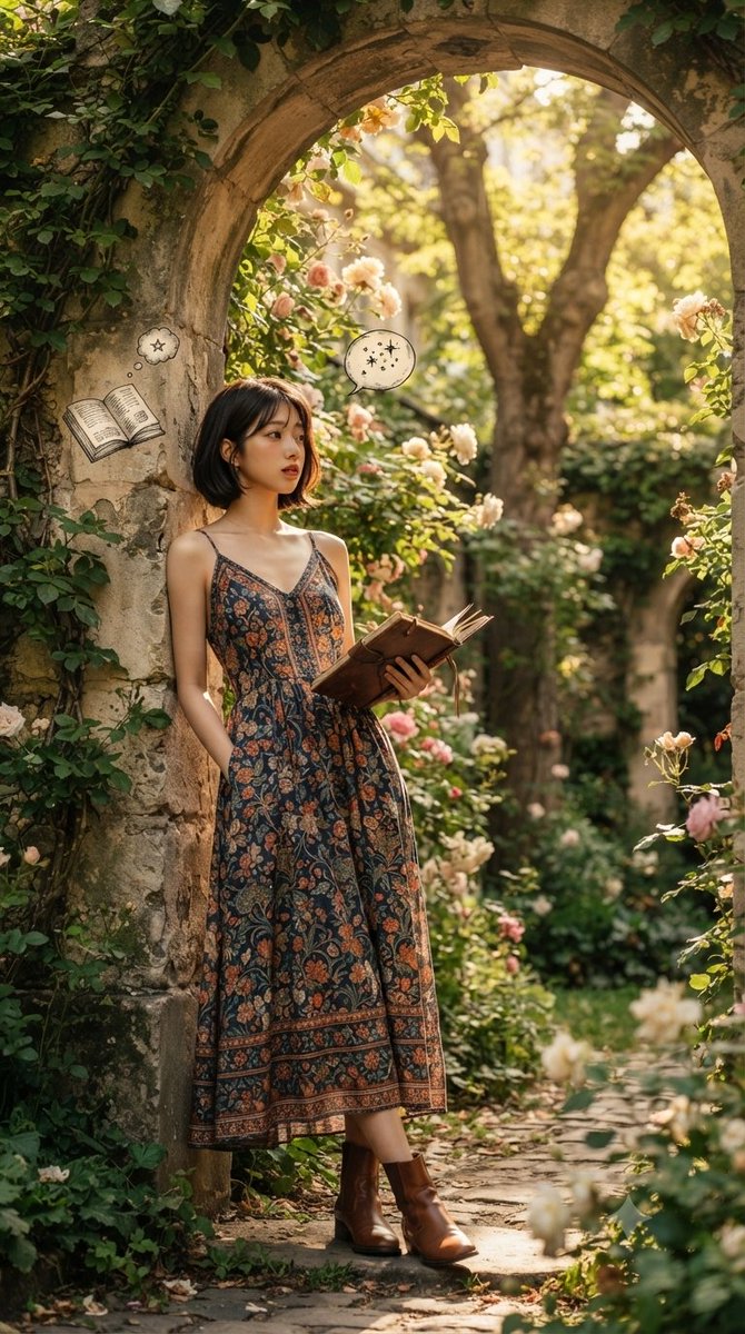 Vintage Literary Reverie in Secret Garden
