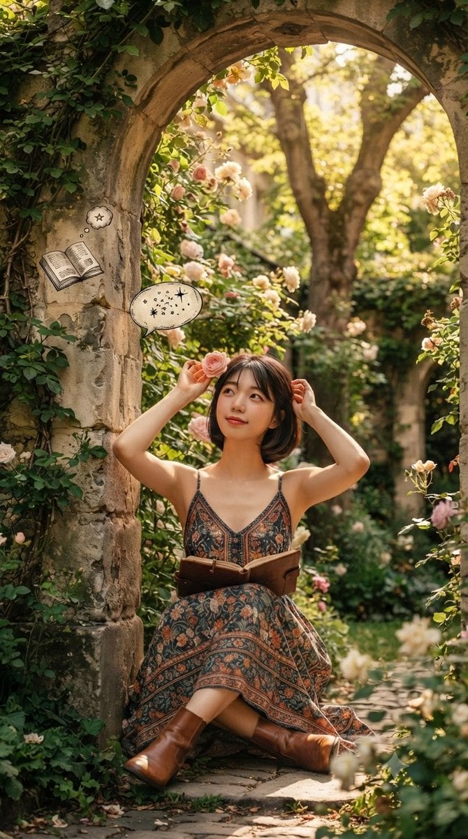 Vintage Literary Reverie in Secret Garden - alternate