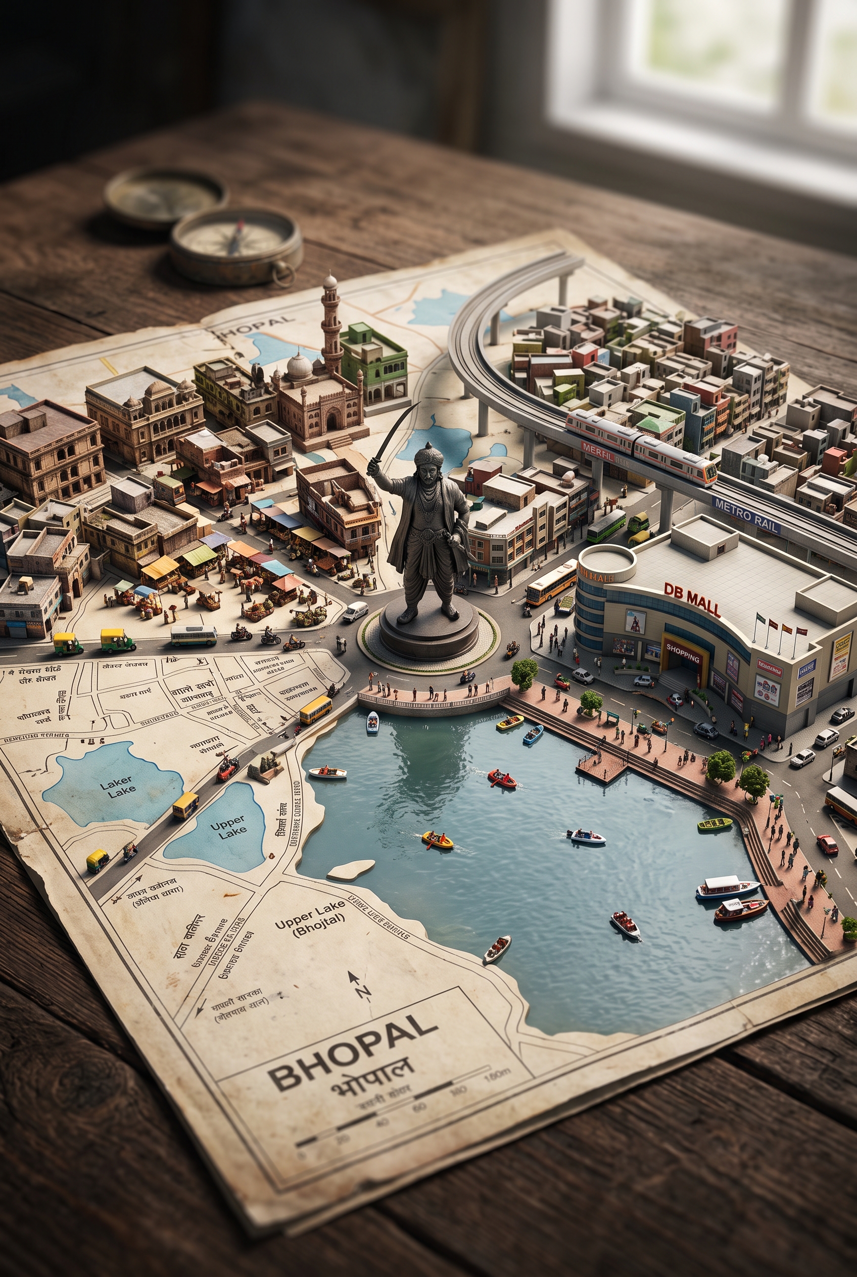 3D Urban Diorama Map of Bhopal