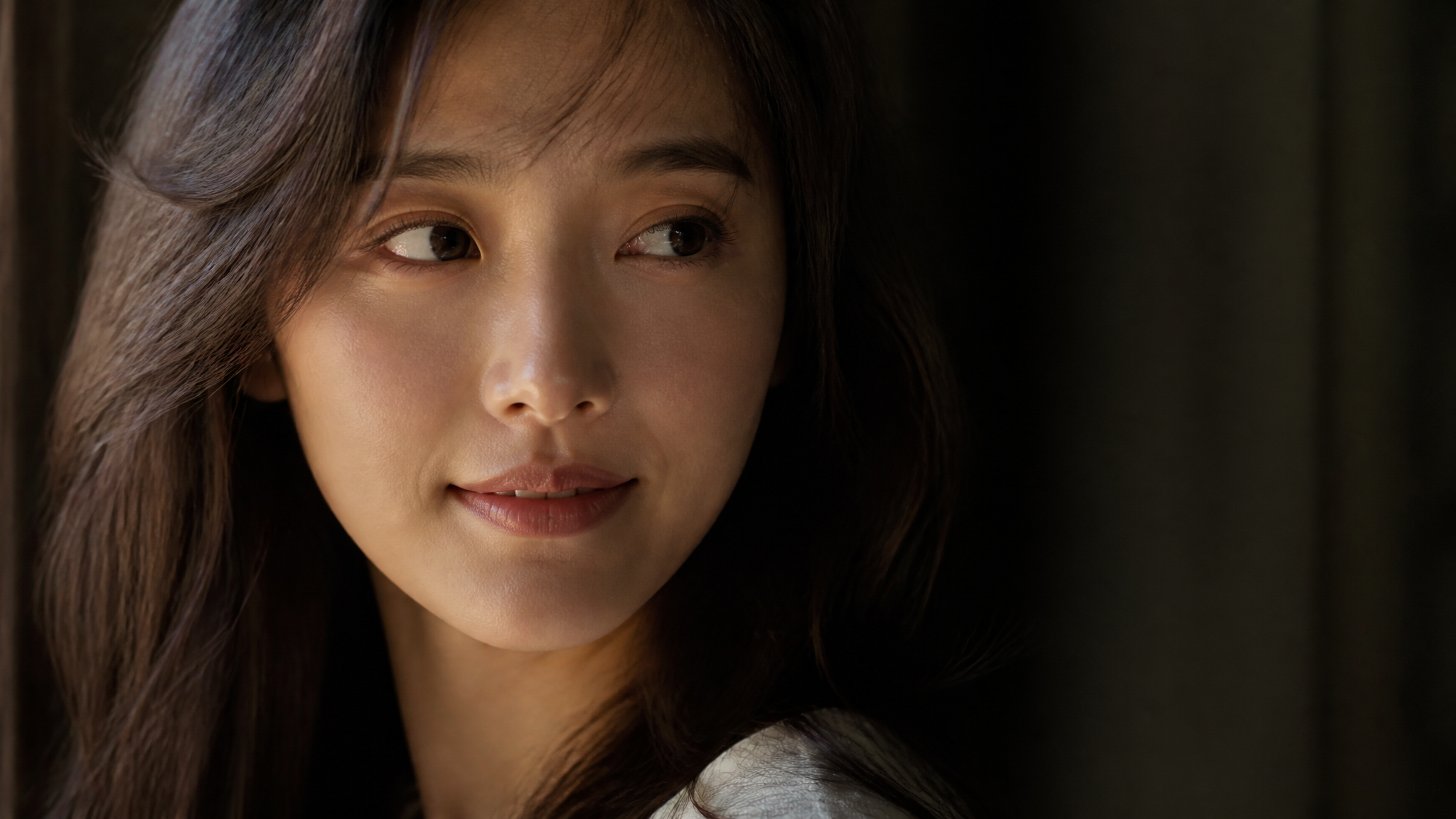 Serene East Asian Portrait in Warm Side Lighting