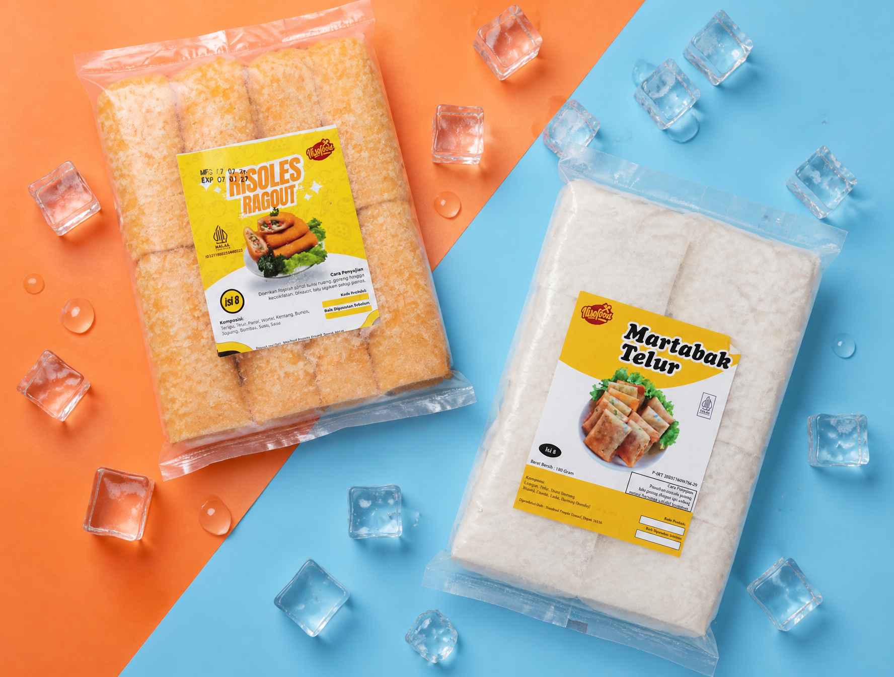 Premium Frozen Seafood Flat-Lay Advertising