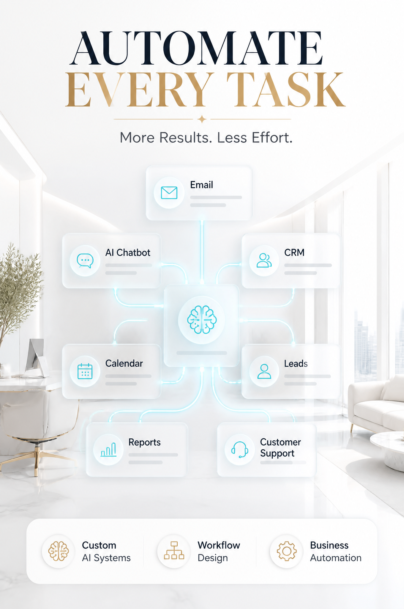 Futuristic AI Workflow Automation Visualization