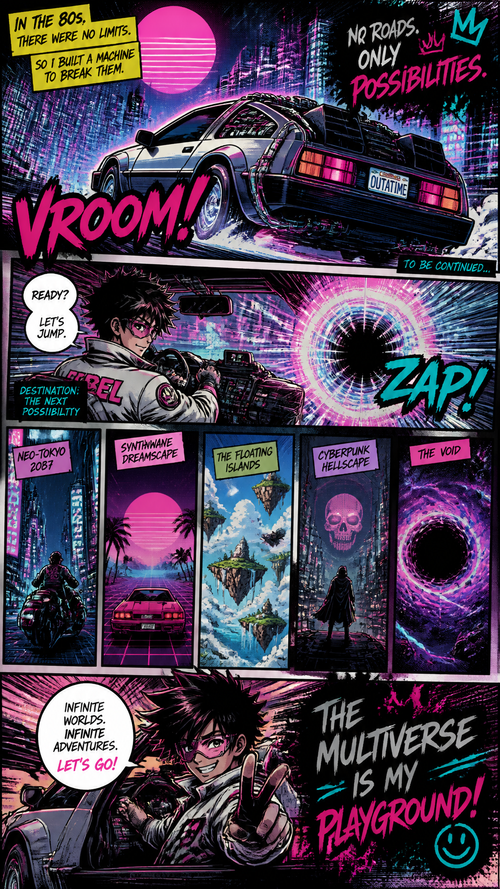 Retro-Future Multiverse Manga Spread