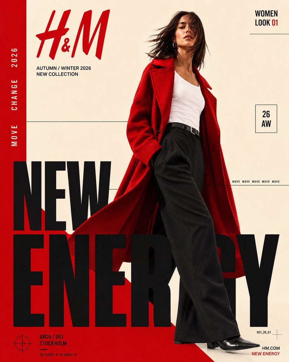 H&M AW26 Avant-Garde Editorial Campaign Poster - alternate