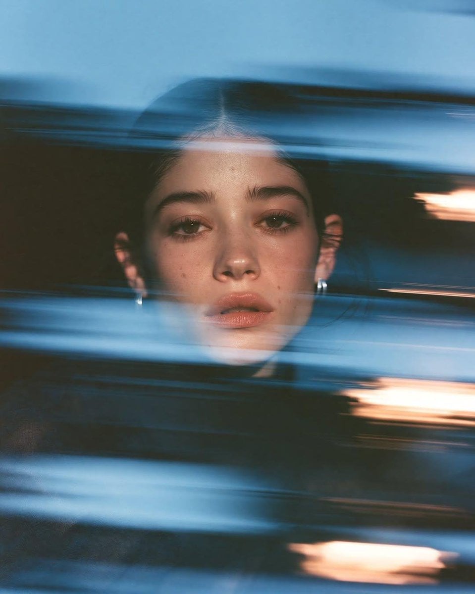 Ethereal Blue Glass Portrait - alternate