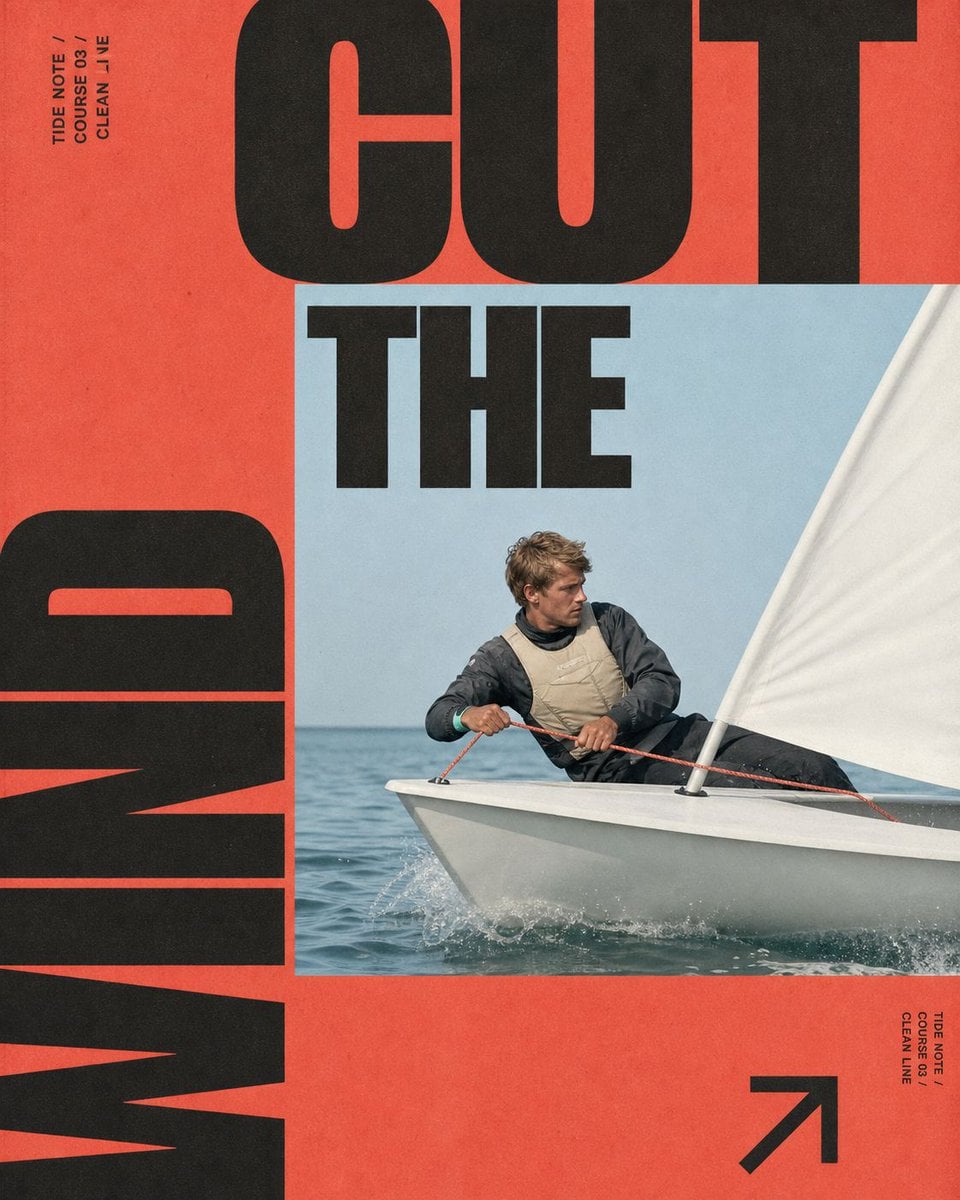 Coral Motion Typographic Poster - alternate