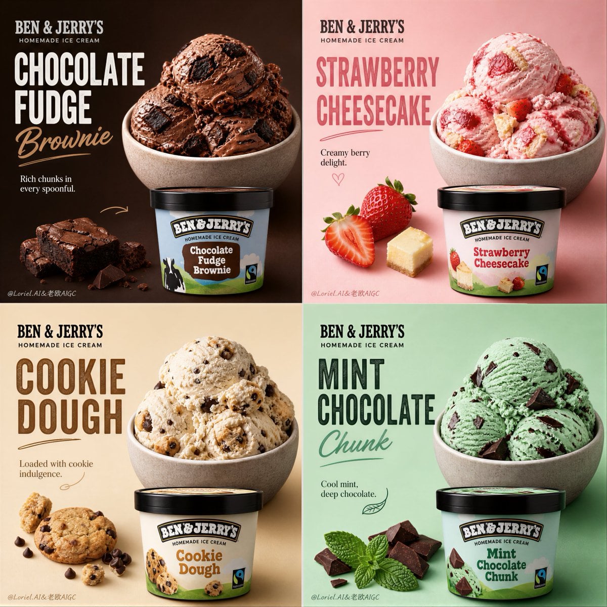Ben & Jerry's Gourmet 2x2 Flavor Collection Poster