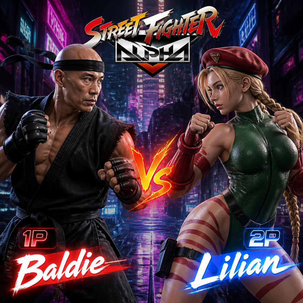 Cyberpunk Street Fighter Alpha Character Selection