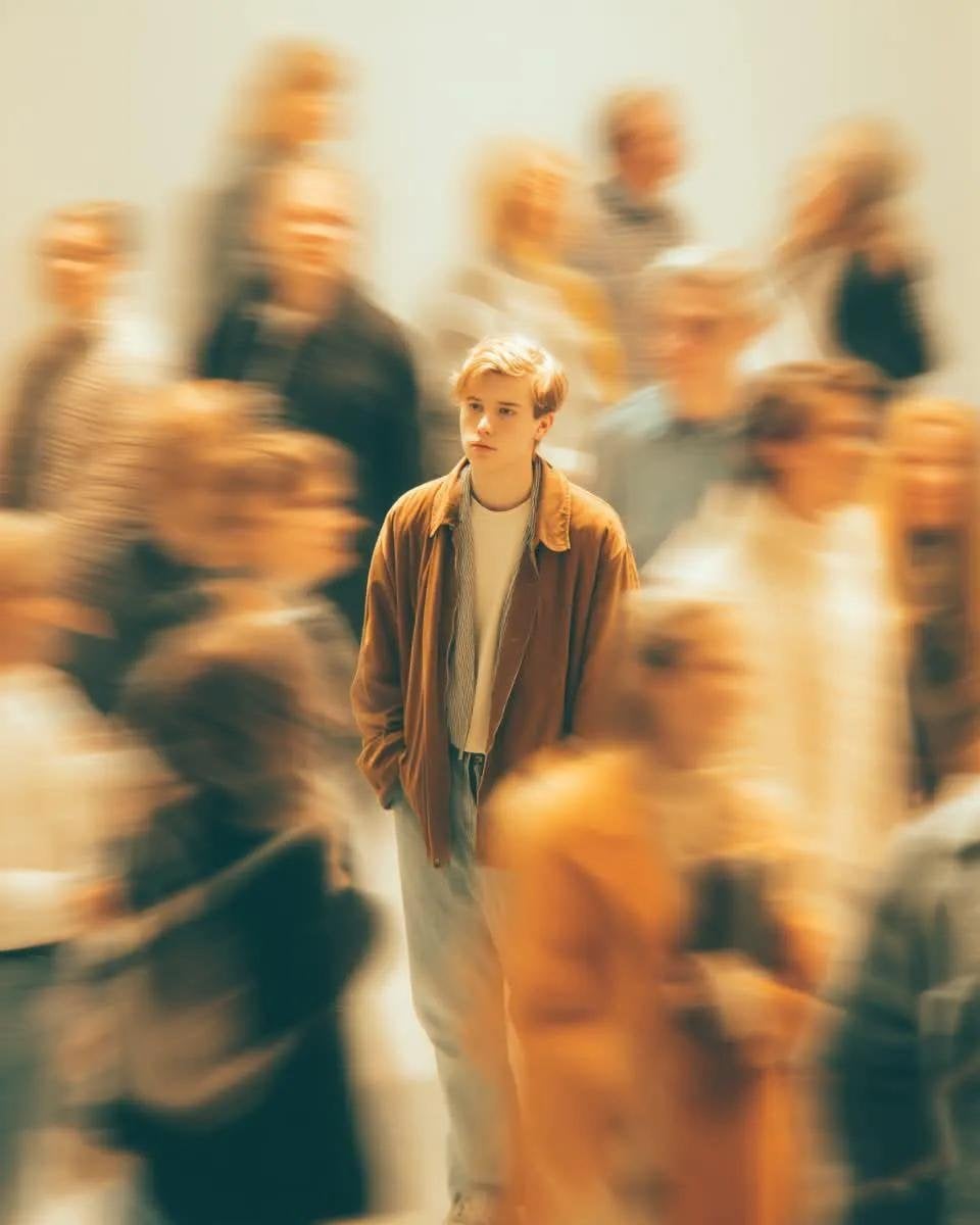 Stillness Amidst the Urban Rush - alternate