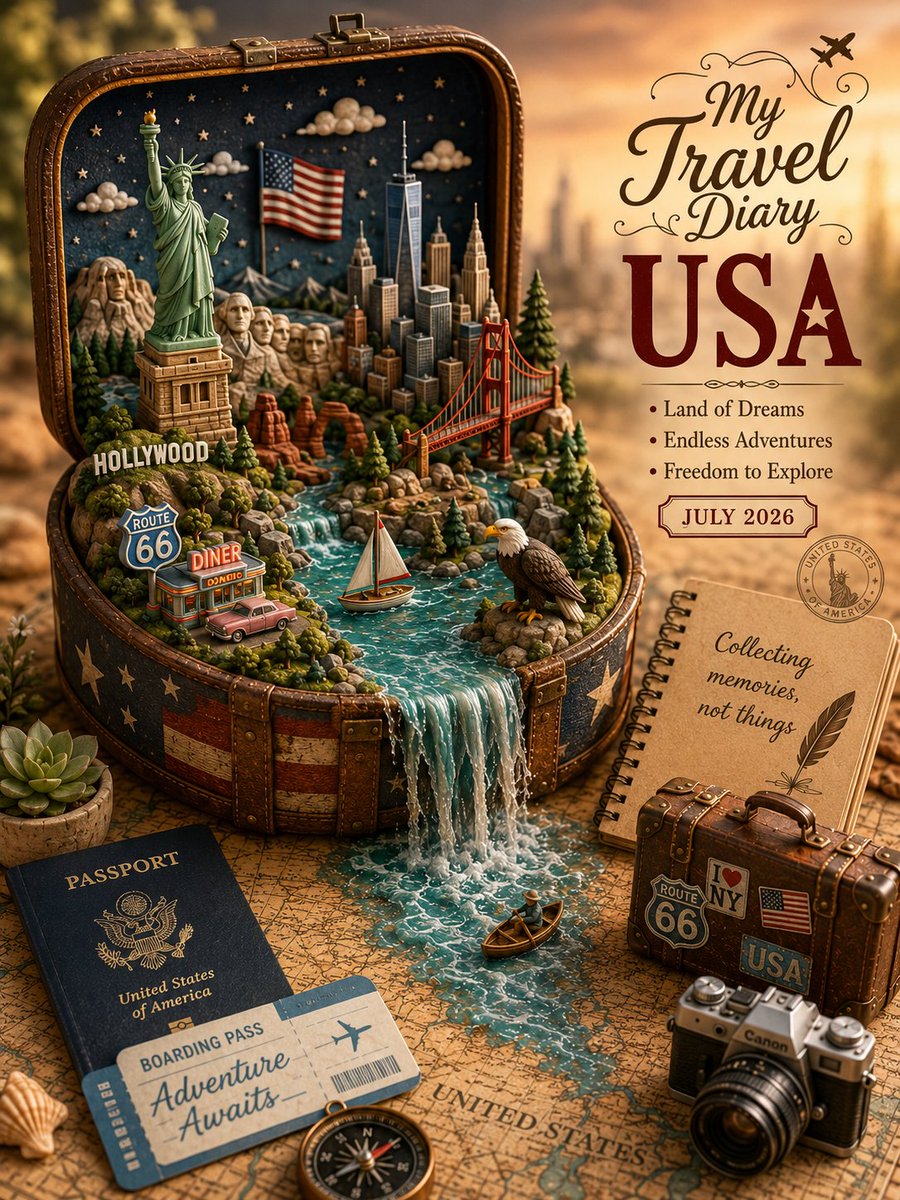 Handcrafted Clay World Travel Diorama
